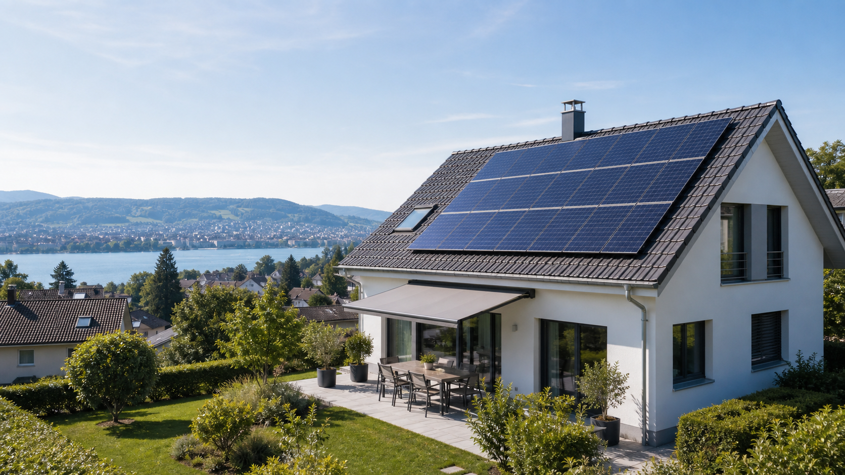 Solaranlage auf Haus im Kanton Zürich