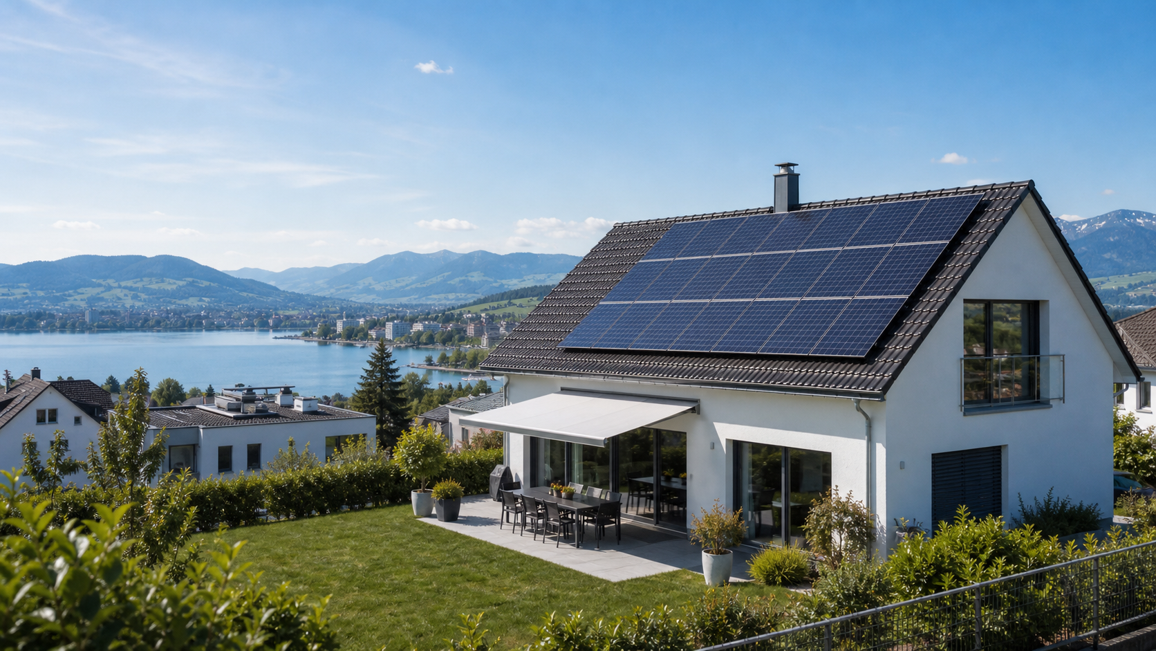 Solaranlage auf Haus im Kanton Zug